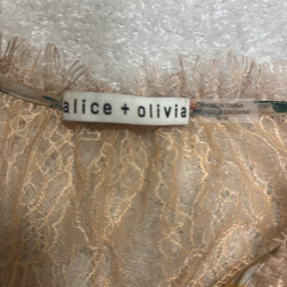 Alice and Olivia Floral Sheer Dress with Lace Details (size Medium) - Picture 8 of 10